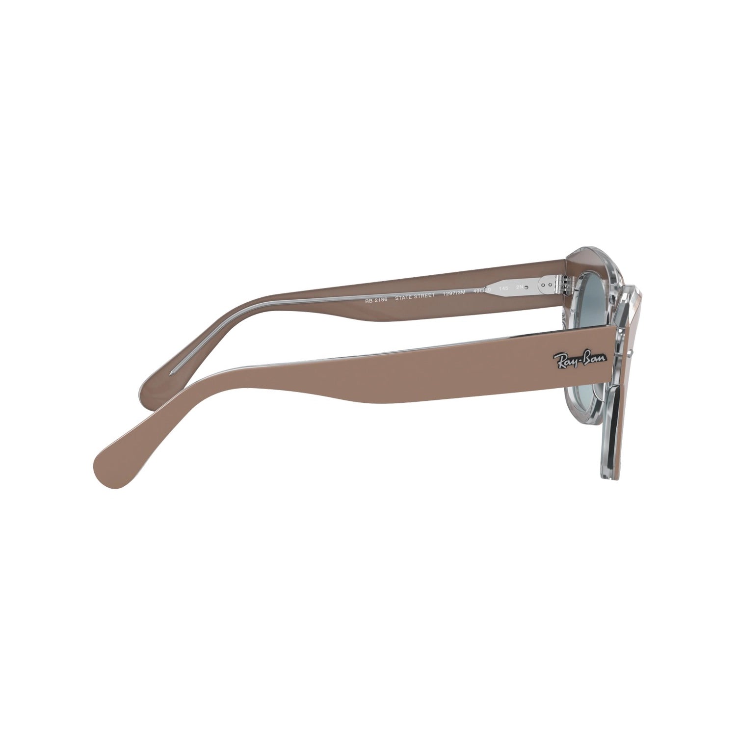 Ray-Ban™ State Street RB2186 12973M 49 - Bege Sobre Transparente